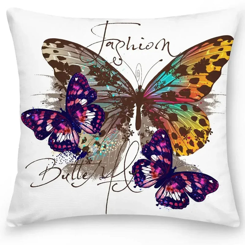 Axyaa Butterfly Flower Cushion Cover - Elegant Home & Office Decor