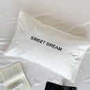 Axyaa White Cotton Pillowcase with Letter Print, Soft & Breathable Single Cover