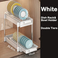 Axyaa Pull Out Dish Rack with Drainboard & Drawer Storage Mesh Basket