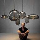Axyaa Glass Pendant Light: Modern LED Lamp for Dining Rooms, Bedrooms, and Bar Counters