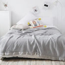 Axyaa Cotton Knitted Waffle Blanket - Soft Japanese Embossed Plaid Throw