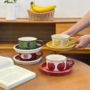 Axyaa Ceramic Latte Coffee Cup Set with Saucer - Household Restaurant Tea Mug