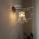 Axyaa Retro LED Wall Light Glass Copper Applique – Home Decor & Bedside Lamp