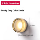 Axyaa Round Wall Lamp LED Sconce Amber Smoky Gray Shade Nordic Home Decor