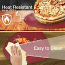 Axyaa Red Burgundy Faux Leather Placemats Coasters Set, Triangle Round, Christmas Dining Mats