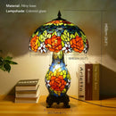Axyaa Luxe Stained Glass Table Lamp for Living Room and Bedroom