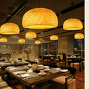 Axyaa Bamboo Woven Pendant Lamp - Natural Rattan Core LED Chandelier
