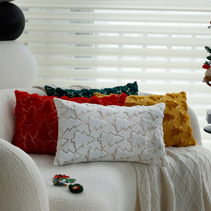 Christmas Tree Pillow Cover 45x45cm by Axyaa: Winter Living Room Décor