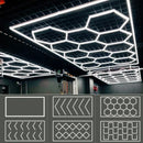 Axyaa Hexagon LED Garage Lights with Honeycomb Detailing for Auto Repair Workshop