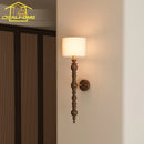 Axyaa Medieval Walnut/Black Wall Lamp LED E27 for Living Room Bedroom Corridor