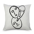 Axyaa Minimalist Matisse Portrait Linen Pillow Case, Sofa Decor, Simple Line Drawing