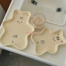 Axyaa Cream Bear Cute 3D Alien Ceramic Dessert Salad Plate - Household Tableware
