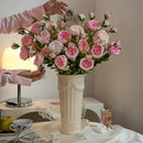 Axyaa Ceramic Milk Oil Relief Vase for Elegant Fresh Flower Arrangement