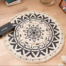 Axyaa Moroccan Cotton Linen Printed Floor Rug for Home Decor, Bedroom, Living Room