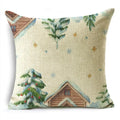 Axyaa Christmas Linen Pillow Cover 45X45CM - Festive Home Decor