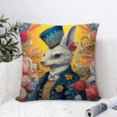 Axyaa Whimsical Animals Cushion Cover: Fox, Rabbit, Tiger, Bird Pattern for Sofa, Bedroom, Car