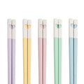 Axyaa Colorful Hearts Chopsticks Set - Non-Slip Reusable Japanese Sushi Kitchen Tools