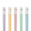 Axyaa Colorful Hearts Chopsticks Set - Non-Slip Reusable Japanese Sushi Kitchen Tools