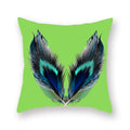 Axyaa Avocado Green Feather Print Pillow Cover 45x45cm