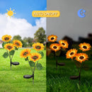 Axyaa Solar Sunflower Flower Light: LED Three-head Simulation, Waterproof & Windproof