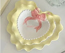 Axyaa Bowknot Dinner Plate for Girls - Heart Design, Ideal for Breakfast, Desserts & Snacks