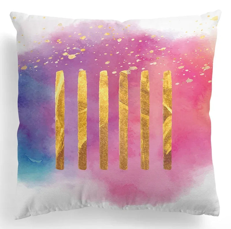 Nordic Luxury Abstract Hand Painted Pillowcase by Axyaa