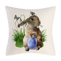 Axyaa Easter Bunny Eggs Pillow Cover - Home Decorative Throw Pillow Case