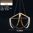 Axyaa Semi-Circular LED Pendant Light - Stainless Steel Chandelier for Home and Hotel