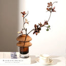 Axyaa Mushroom Shape Glass Vase for Home Decoration and Floral Arrangement