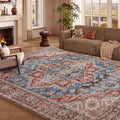 Axyaa Nordic Style Vintage Living Room Rug - Machine Washable & Non-slip