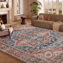 Axyaa Nordic Style Vintage Living Room Rug - Machine Washable & Non-slip