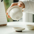 Axyaa Portable KungFu Tea Set: Pot, 3 Cups, Filter; Outdoor, Travel, Business, Camping