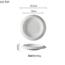Axyaa Ceramic Pasta Soup Salad Dessert Plates Set for Molecular Cuisine Kitchen