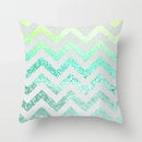 Light Blue Green Mint Geometric Print Boho Pillowcase Set by Axyaa