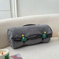 Axyaa Cloud Velvet Cartoon Pattern Blanket with Warm Belt Handle