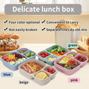 Axyaa 3-Compartment Lunch Box for Kids, Leak-proof Bento Box, Microwave Safe