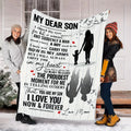 Axyaa Cozy Flannel Throw Blanket - Son's Love-Filled Gift from Mom