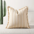 Axyaa Stripe Pillow Cover with Beard Edge for Sofa & Bedroom Décor