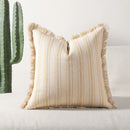 Axyaa Stripe Pillow Cover with Beard Edge for Sofa & Bedroom Décor