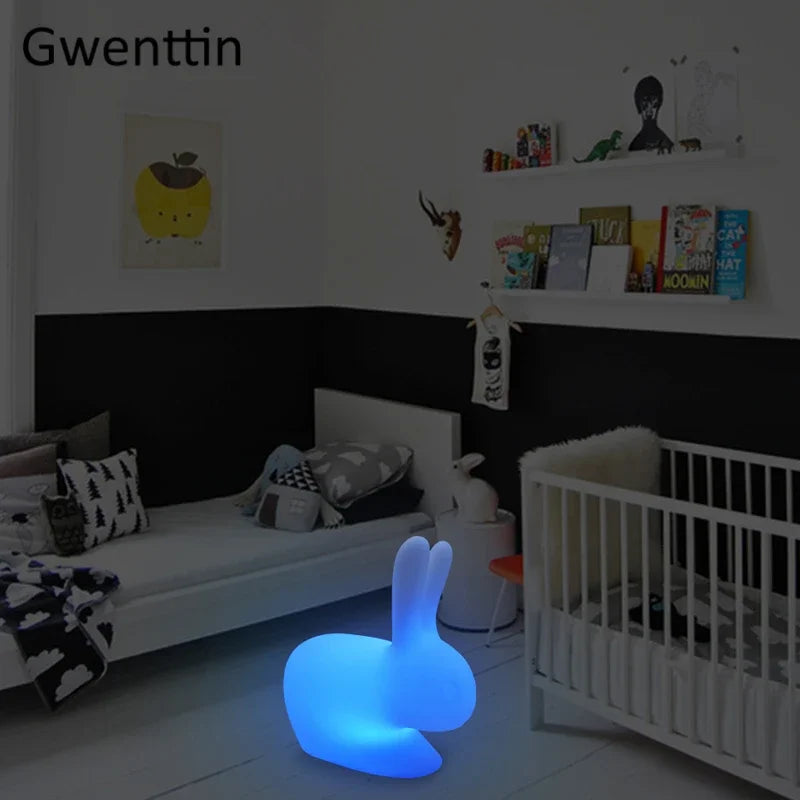 Axyaa RGB Small Rabbit Night Light with Remote Control for Kids' Bedroom