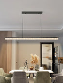 Axyaa Nordic LED Chandelier for Kitchen Dining Room Island, Modern Long Lamp