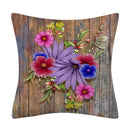 Retro Floral Linen Pillow Cover Abstract Art Decor for Living Room Sofa by Axyaa