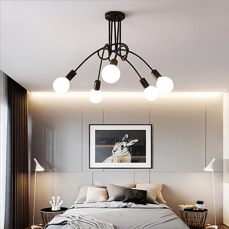 Axya Nordic Sputnik Chandelier Iron Ceiling Lamp for Kitchen Living Room