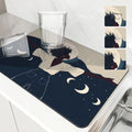 Axyaa Diatom Mud Kitchen Drain Pads - African Woman Design Absorbent Tableware Draining Mat