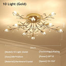 Axyaa Crystal Leaf LED Chandelier: Nordic Modern Luxury for Bedroom and Restaurant