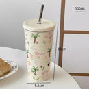 Axyaa Cute Puppy Thermos Straw Bottle: Stainless Steel Water Cup & Coffee Tumbler
