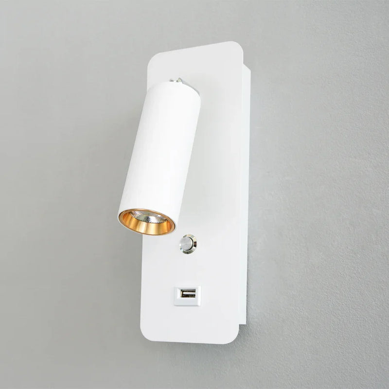 Axyaa LED Wall Lights With Switch and USB Interface - Modern White/Black Wall Lamps
