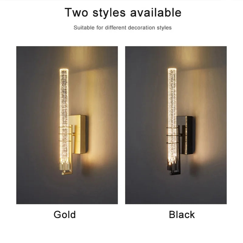 Axya Bubble Crystal Wall Sconces for Modern Indoor Living Room Lighting