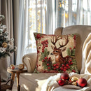 Axyaa Retro Christmas Reindeer Pillowcase Cover
