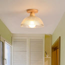 Axyaa Wood Glass LED Ceiling Lights Modern Ceiling Lamp for Home Lighting